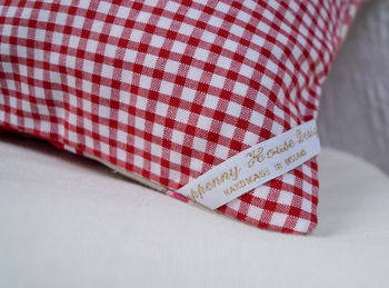 Strawberry And Cream Patchwork Name Cushion, 4 of 5