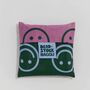 Smiley Face Lilac Green Reusable Shopper Bag, thumbnail 3 of 3