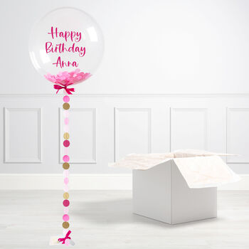Personalised Pink Circle Bubble Balloon, 2 of 3