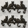 Cute Clowder Of Cats Wall Coat Hook Pair, thumbnail 1 of 6