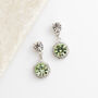 Light Green Swarovski Crystal Snow Drop Earrings, thumbnail 3 of 6