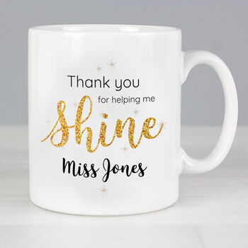 Personalised Shine Teacher Mug, 2 of 5