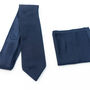 Navy Blue Knitted Wedding Tie Set Groomsmen Gift, thumbnail 3 of 6
