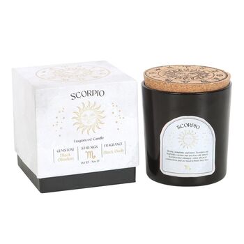 Scorpio Black Oudh Gemstone Zodiac Candle, 2 of 4