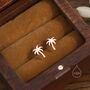 Sterling Silver Tiny Palm Tree Stud Earrings Earrings, thumbnail 3 of 10
