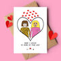 Anniversary Personalised Couple Portrait Love Card, thumbnail 4 of 7