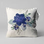 Blue Lotus Flower Cushion Cover With Blue And White, thumbnail 1 of 7