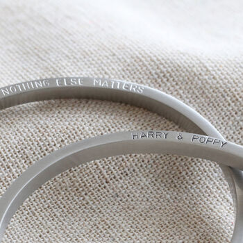 Men's Personalised Cord And Stainless Steel Bangle, 6 of 12