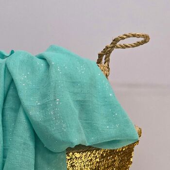 Sparkle Scarf In Aqua, 2 of 3