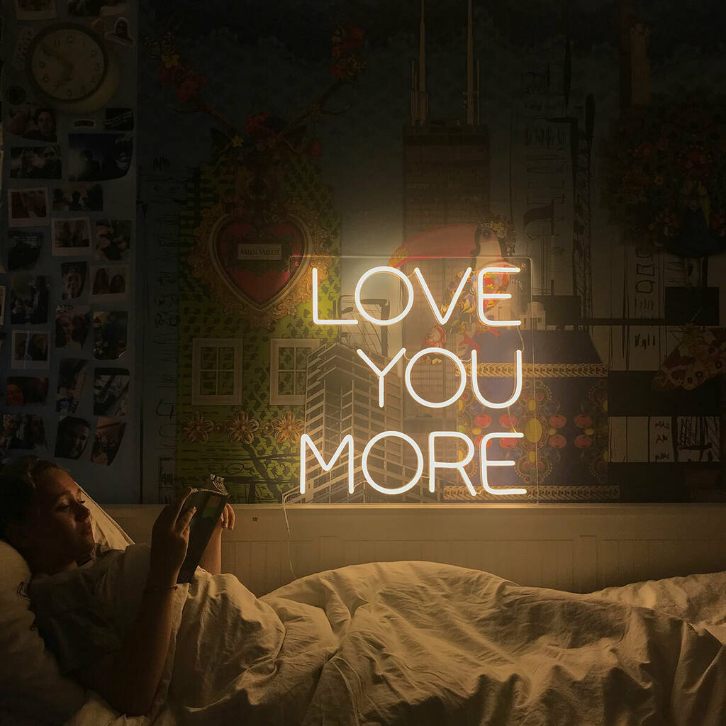 Love You More LED Neon Light Sign, 1 of 3