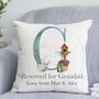 Personalised Garden Themed Reserved For Grandad Cushion, thumbnail 1 of 2