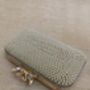 Pearl White Rectangular Handcrafted Clutch, thumbnail 3 of 5