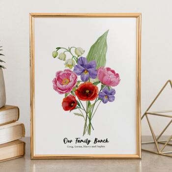 Personalised Birth Flower Family Print, 8 of 11