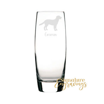Personalised Nova Scotia Duck Tolling Retriever Toller Dog Engraved Glass, 3 of 6