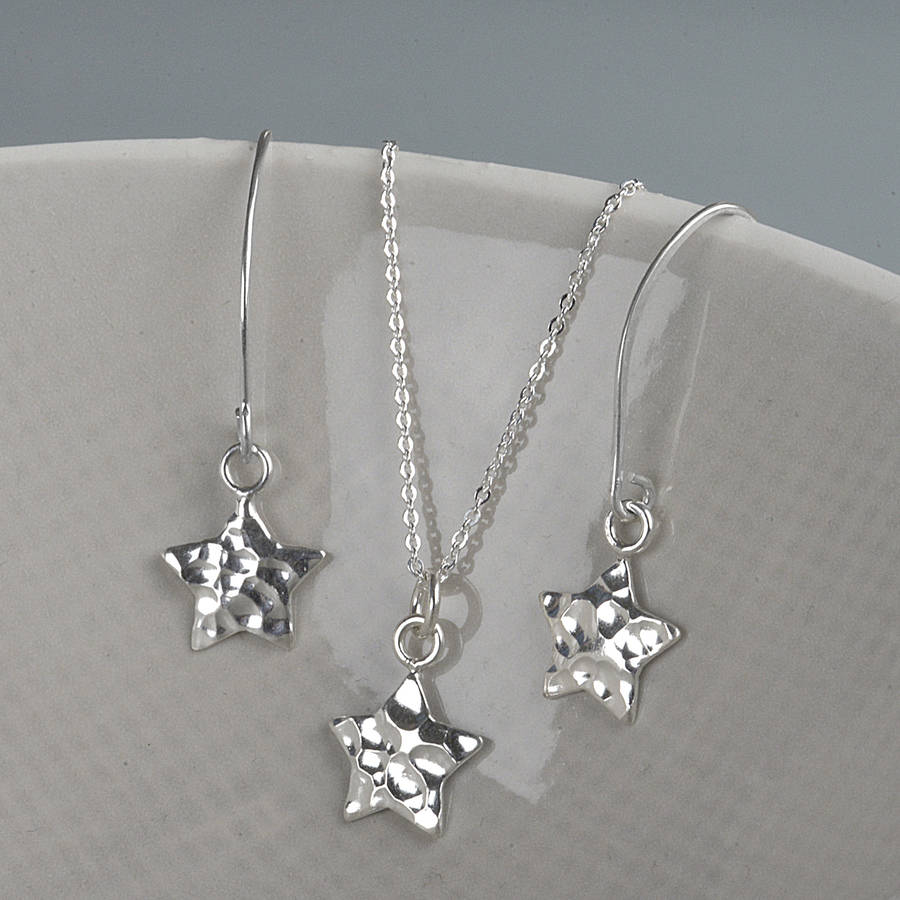 Sterling Silver Textured Star Necklace By Tales From The Earth ...