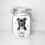 Personalised Staffordshire Bull Terrier Dog Treat Jar, thumbnail 2 of 2