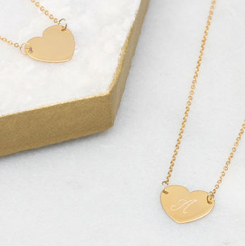 Personalised 9 Ct Gold Initial Heart Necklace, 2 of 3