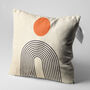 Abstract Bauhaus Geometric Ecru Cushion Cover With Orange Black, thumbnail 3 of 7