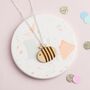 Wooden Bumble Bee Necklace, thumbnail 8 of 12