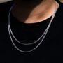 925 Silver Miami Cuban Chain Necklace 3mm Thin Chain, thumbnail 4 of 12