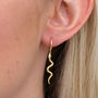 18ct Gold Plated Or Silver Snake Huggie Hoop Earrings, thumbnail 1 of 6