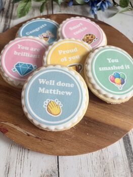 Personalised Congratulations Exam Results Biscuit Gift Box, 4 of 5