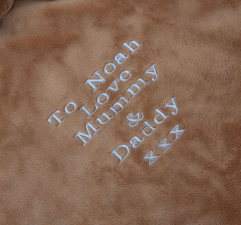 Personalised Embroidery Highland Cow Brown Toy Soother, 10 of 12