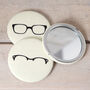 Glasses Print Handbag Mirror With Pouch, thumbnail 5 of 6