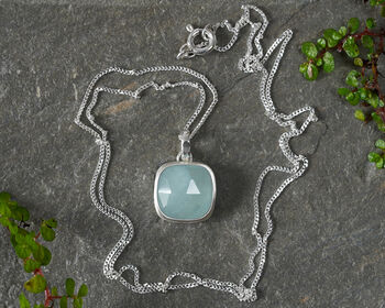 Natural Aquamarine Necklace In Sterling Silver, 2 of 4