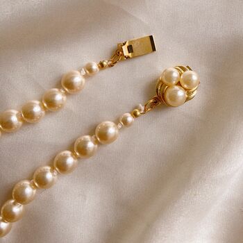 Vintage 1980s Faux Pearl Cluster Bracelet, 2 of 2