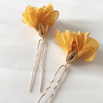 Yellow Flower Hair Pin Set, 5 of 5