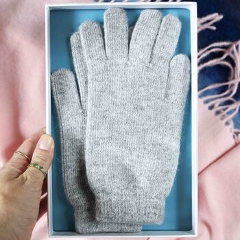 Personalised Hearts Cashmere Wool Warm Winter Gloves, 8 of 10