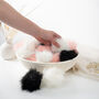 Fur Pom Pom In Pink, Black And Cream, thumbnail 7 of 7