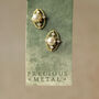Gold Comet Pearl Stud Earrings, thumbnail 3 of 6