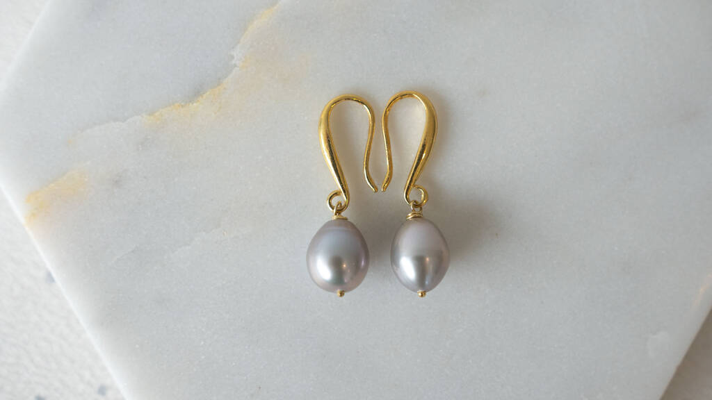 Pearl Drop Earrings By Kathy Jobson