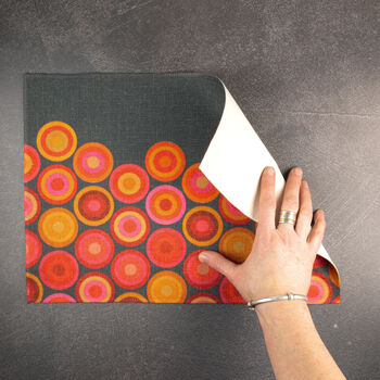 Red Orange Volcanic Fabric Placemat Set, 3 of 10