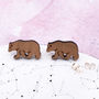 Wooden Bear Earrings, thumbnail 1 of 4