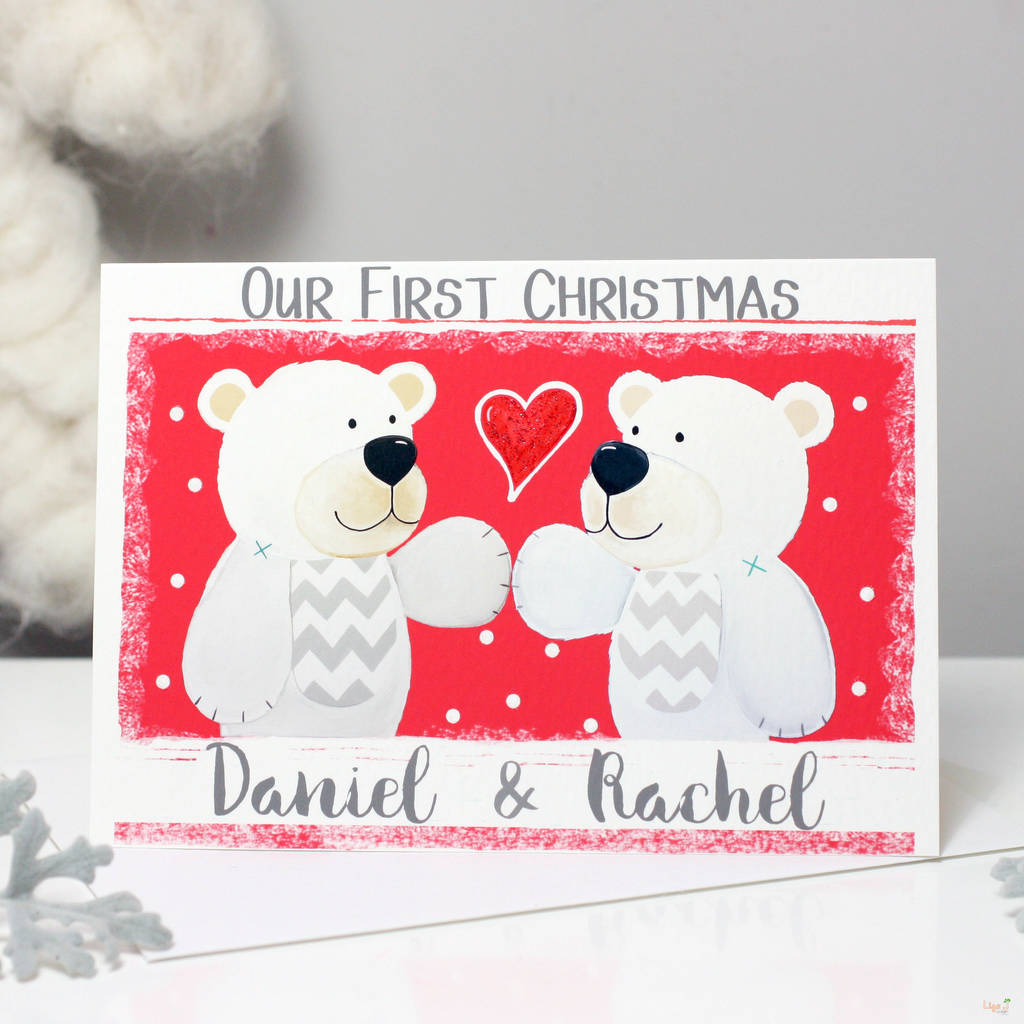 ON YOUR 1ST CHRISTMAS TOGETHER CARD FIRST CHRISTMAS CUTE ANNIVERSARY CHRISTMAS 