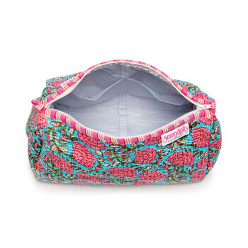 Serendipity Cotton Cosmetic Case Blue Peony, 2 of 3