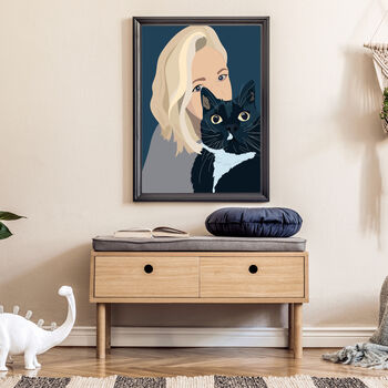 Custom Pet Mum Dad Portrait Dog Cat Gift Print, 10 of 12
