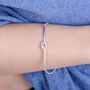 Sterling Silver Bar And Chain Friendship Knot Bracelet, thumbnail 1 of 4