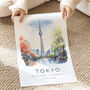 Tokyo Japan Travel Poster Of The Skytree, thumbnail 3 of 7
