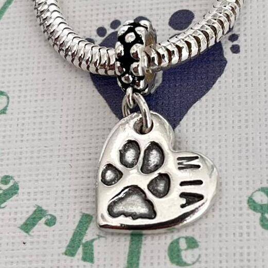 Personalised Pet Paw Print Heart Necklace By sparkle & co