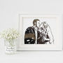 Personalised Wedding Silhouette Foil Photograph, thumbnail 2 of 7