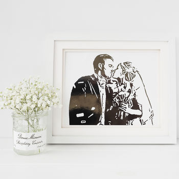Personalised Wedding Silhouette Foil Photograph, 2 of 7