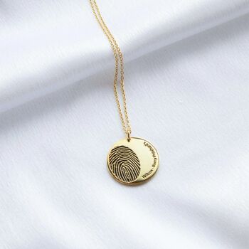 Fingerprint And Handwriting Coin Necklace, 8 of 12