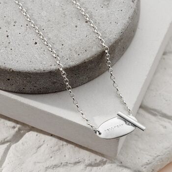 Personalised Silver Oval Tag Necklace, 2 of 7