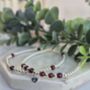 Sterling Silver January Garnet Personalised Heart Bracelet Set Of Two Stacking Bracelets: January Birthstone Stacking Jewellery, thumbnail 2 of 6