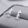 Squid Stud Earrings In Sterling Silver, thumbnail 2 of 12