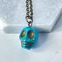 Turquoise Halloween Skull Pendant, thumbnail 3 of 3